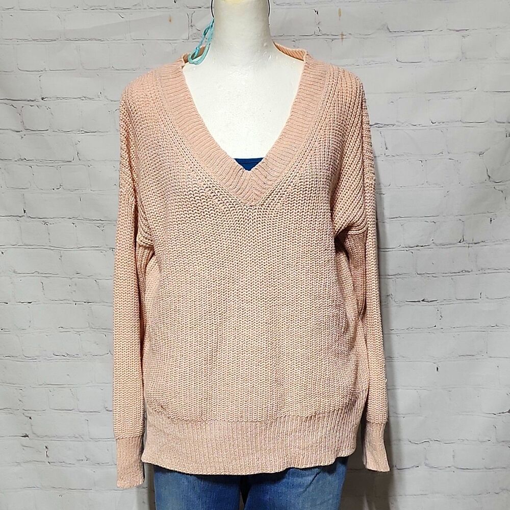 Moral Fiber XL pink knit sweater